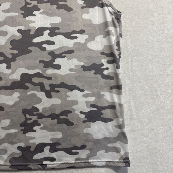 Gymshark Arrival Sleeveless T Shirt Men's Small Gray Camo Muscle Fitness Gym - Picture 5 of 16